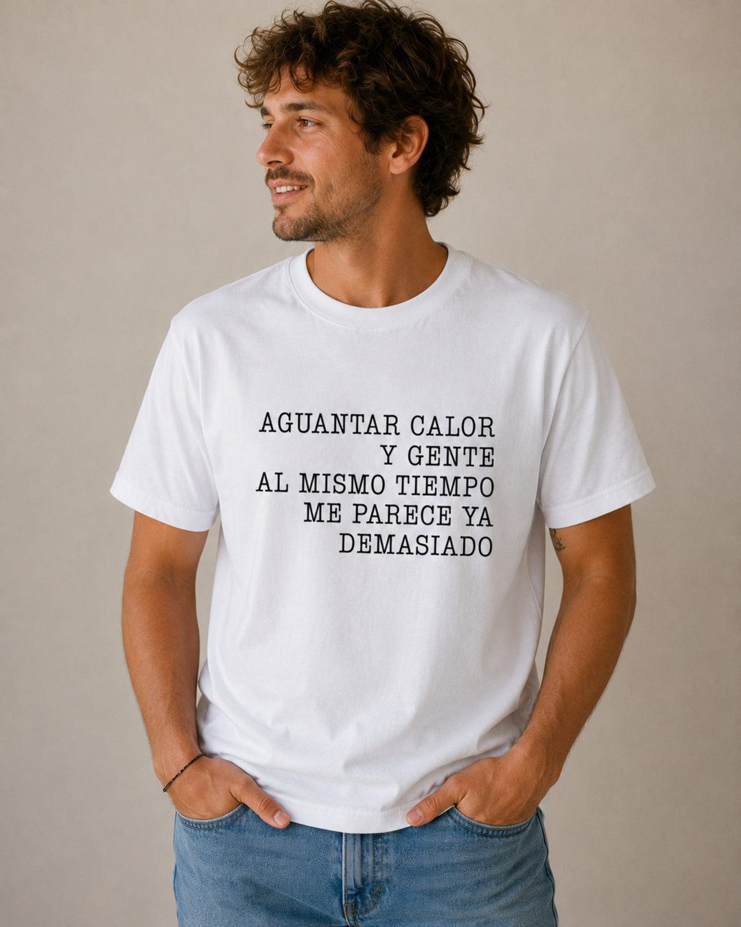 comprar-Camiseta Aguantar calor y gente al mismo tiempo-wondernastic