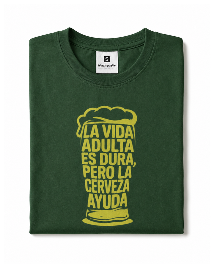 comprar-Camiseta La vida adulta es dura, pero la cerveza ayuda-wondernastic