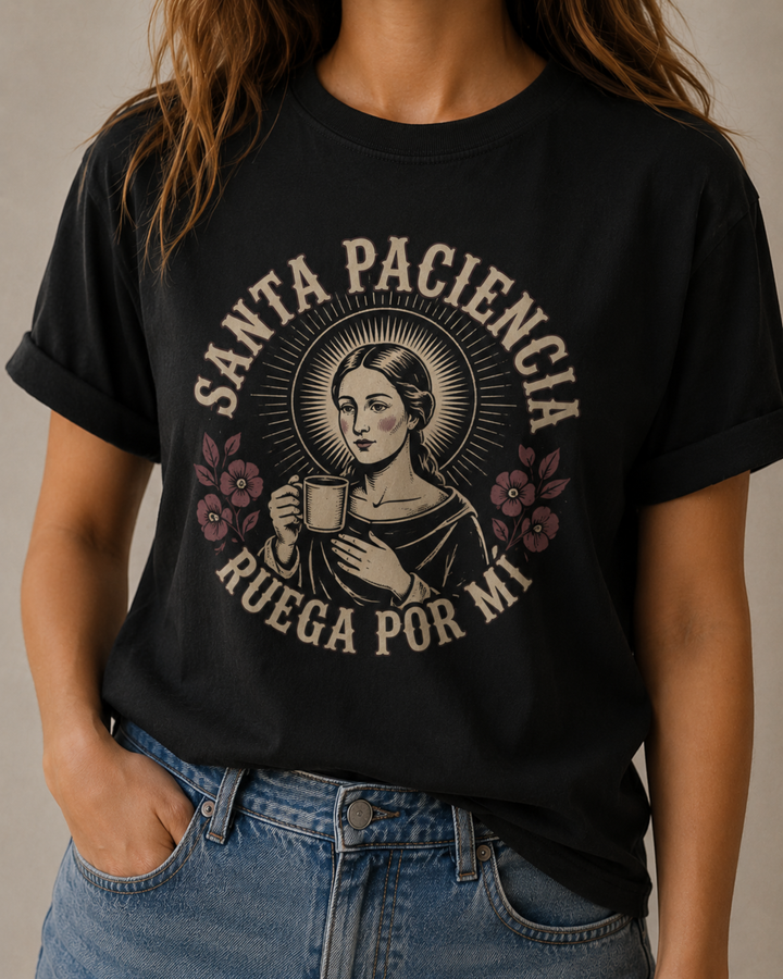 comprar-Camiseta Santa Paciencia, ruega por mí-wondernastic