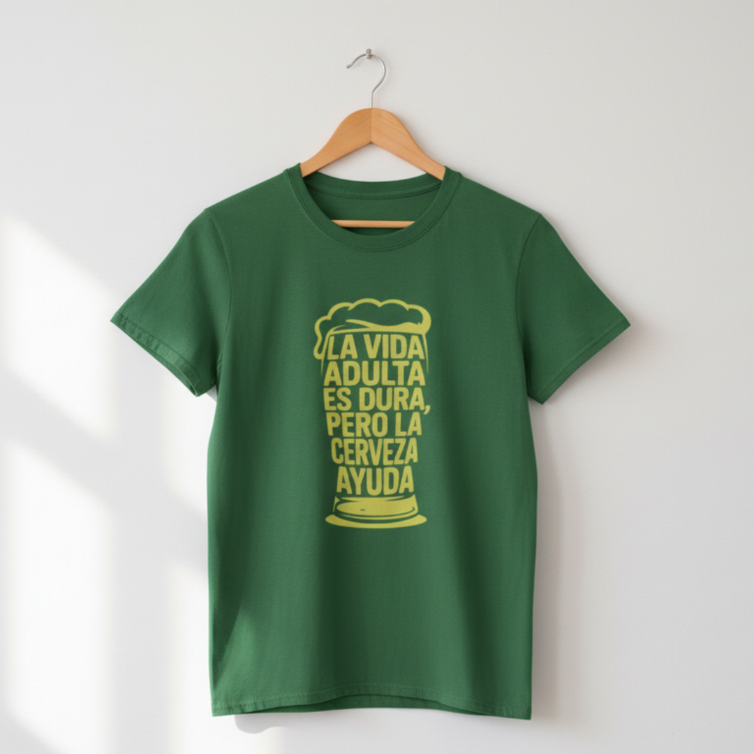 comprar-Camiseta La vida adulta es dura, pero la cerveza ayuda-wondernastic