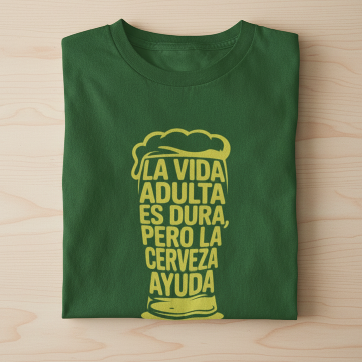 comprar-Camiseta La vida adulta es dura, pero la cerveza ayuda-wondernastic
