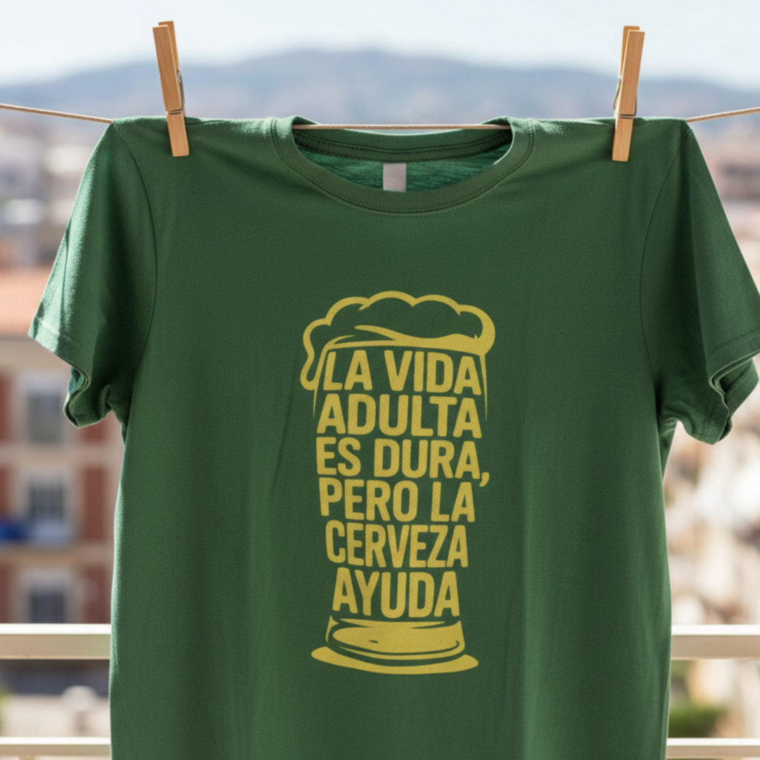 comprar-Camiseta La vida adulta es dura, pero la cerveza ayuda-wondernastic