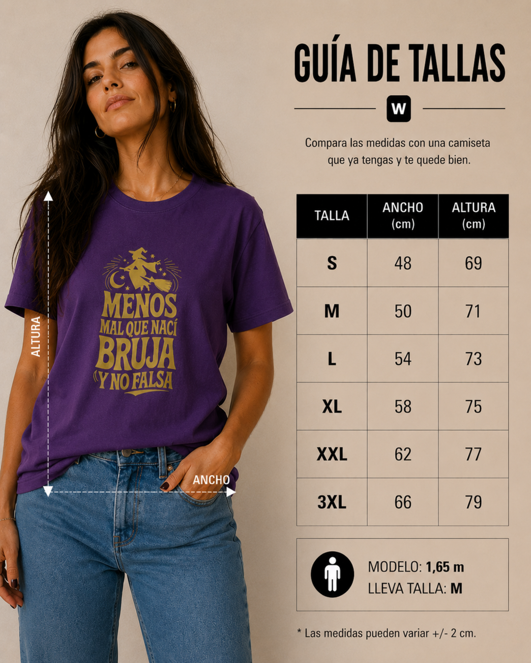 comprar-Camiseta Menos mal que nací bruja y no falsa-wondernastic