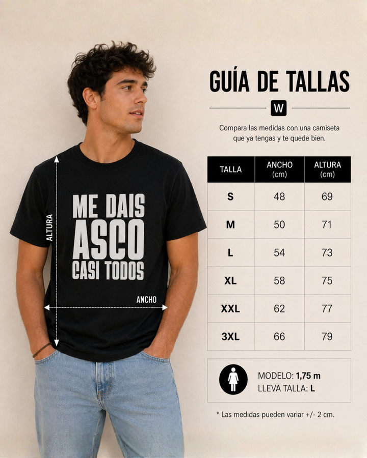 comprar-Camiseta Me dais asco casi todos-wondernastic