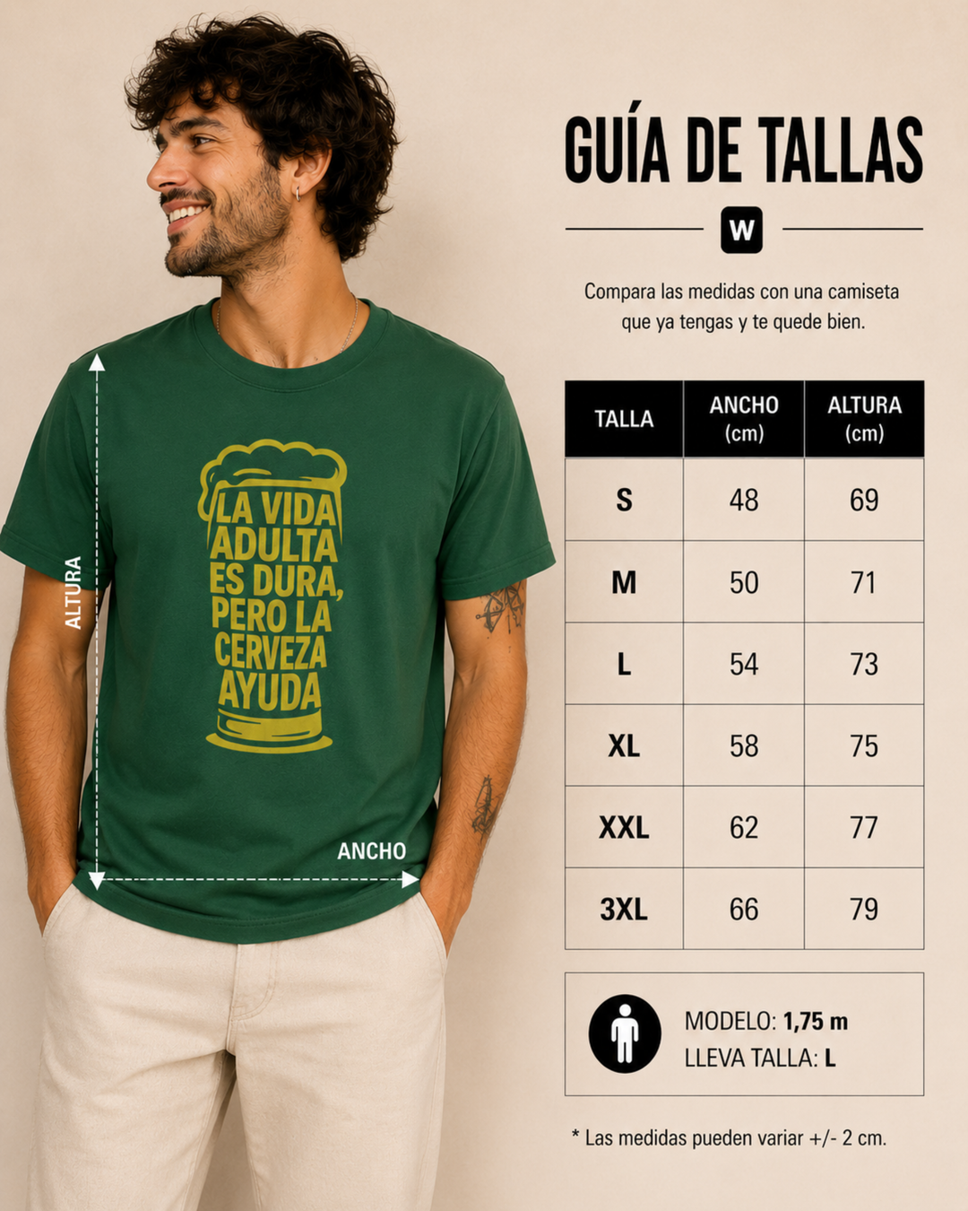 comprar-Camiseta La vida adulta es dura, pero la cerveza ayuda-wondernastic