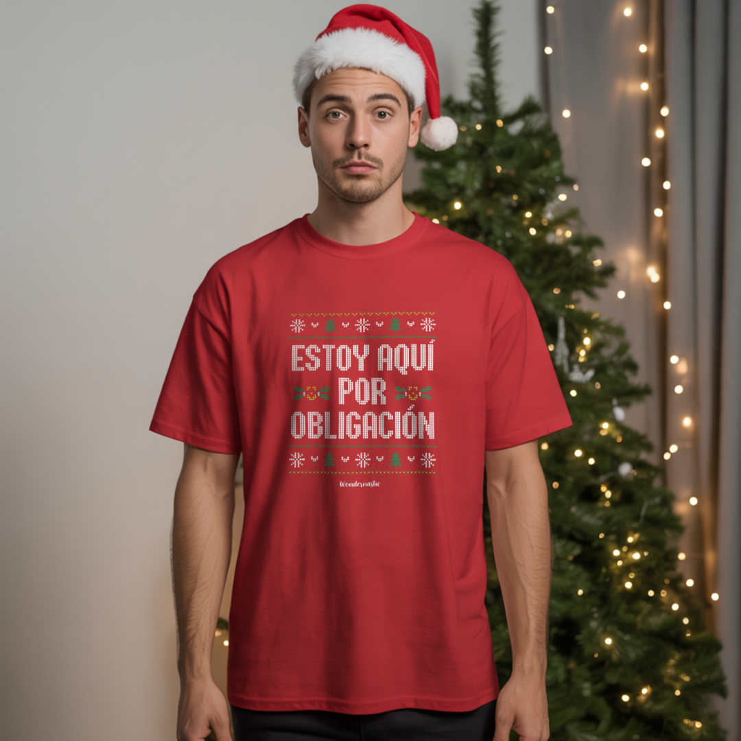 comprar-Camiseta Estoy aquí por obligación – Especial Navidad-wondernastic