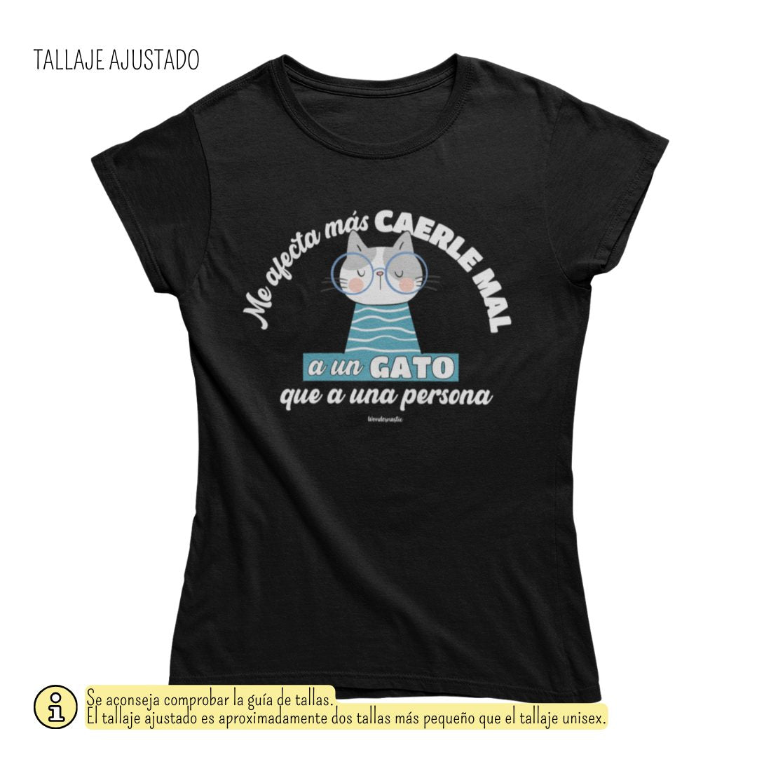 comprar-Camiseta Me afecta más caerle mal a un gato-wondernastic