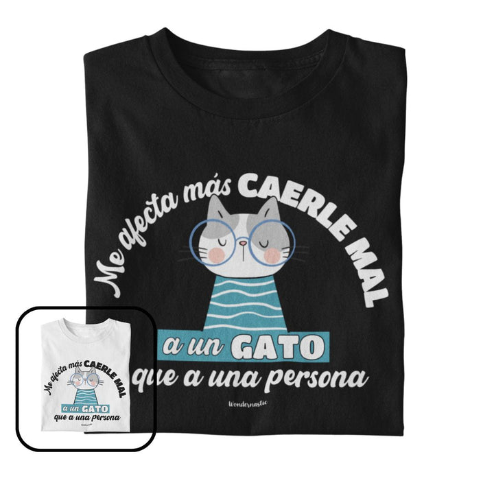 comprar-Camiseta Me afecta más caerle mal a un gato-wondernastic