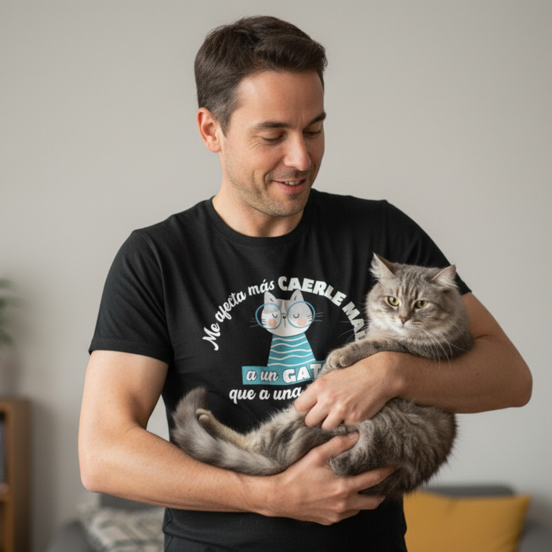 comprar-Camiseta Me afecta más caerle mal a un gato-wondernastic