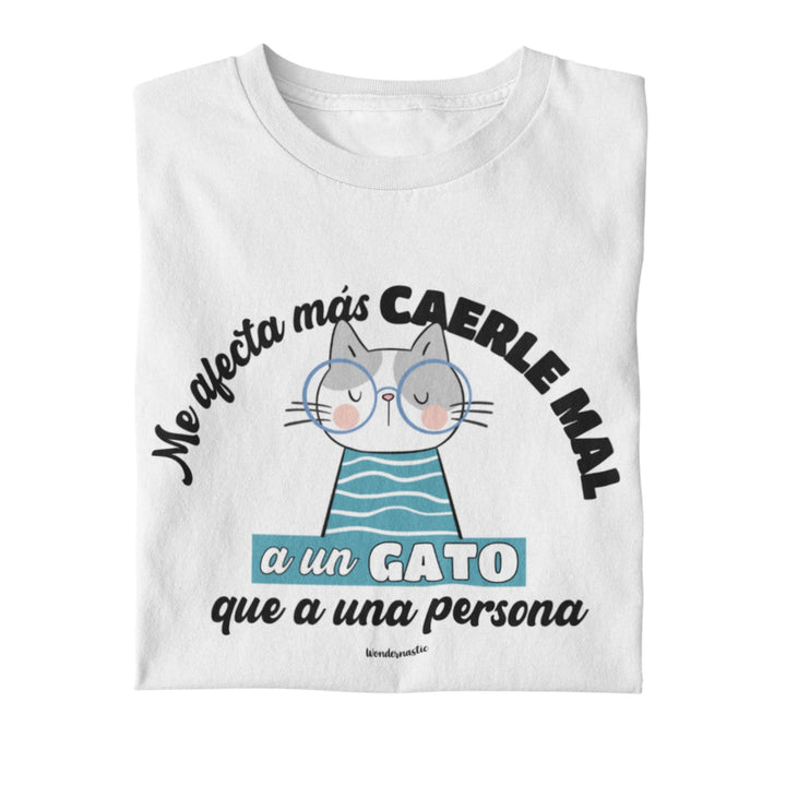 comprar-Camiseta Me afecta más caerle mal a un gato-wondernastic