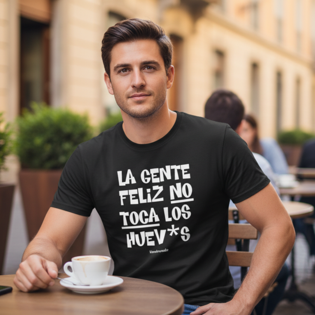 comprar-Camiseta La gente feliz no toca los huev*s-wondernastic