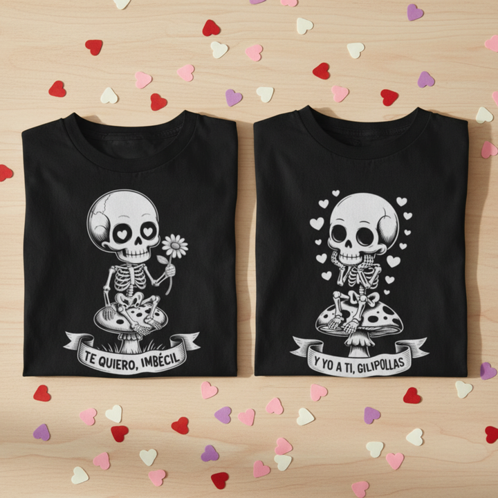 Camisetas en Dúo – Te quiero, imbécil / Y yo a ti, gilipollas