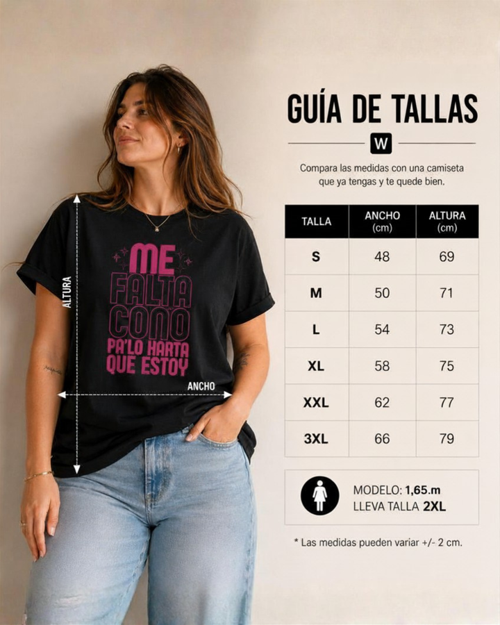 comprar-Camiseta Me falta coño pa lo harta que estoy-wondernastic