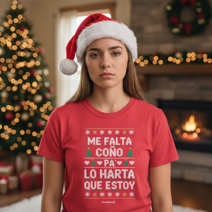 comprar-Camiseta Me falta coño pa’ lo harta que estoy – Especial Navidad-wondernastic