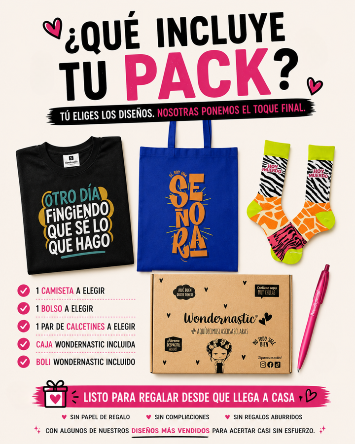 comprar-Pack Regalo Personalizable Wondernastic | Camiseta + Bolso + Calcetines-wondernastic