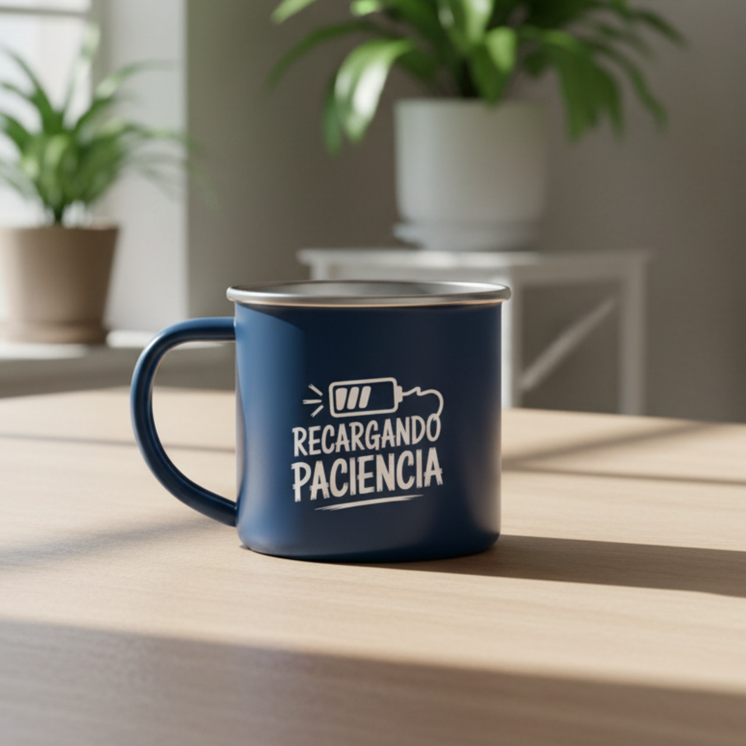 comprar-Taza metálica – Recargando paciencia-wondernastic