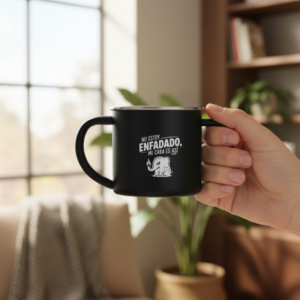 comprar-Taza metálica – No estoy enfadado, mi cara es así-wondernastic